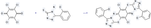 NSC 320254 can be prepared by 2,3,5,6-tetrachloro-[1,4]benzoquinone and 2-(4-amino-5-mercapto-4H-[1,2,4]triazol-3-yl)-phenol